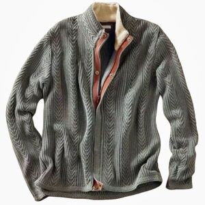 Men's Gray Zip Up Sweater